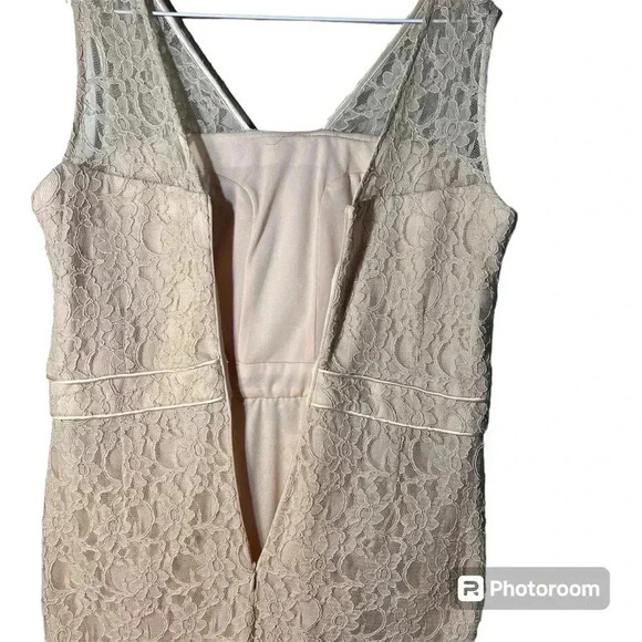 ORQUIDEA  lace cream knee long special occasion lined size 10 - Picture 3 of 5